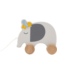 Jouet à Tirer Eléphant en Bois