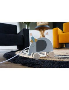 Jouet à Tirer Eléphant en Bois 2
