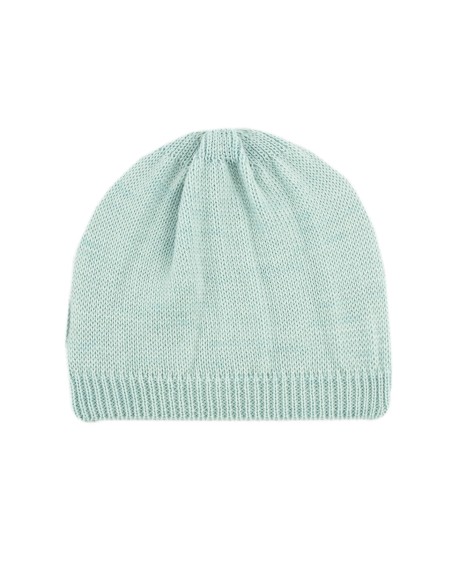 Bonnet de naissance Elis Vert d'eau en laine de mérinos