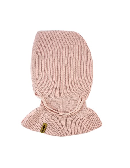 Cagoule Imani Rose pour enfant en laine de mérinos