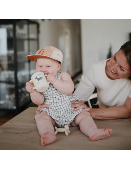 Gobelet d'apprentissage en silicone souple à anses avec paille Baleine