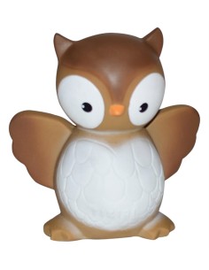 Jouet de dentition et jouet de bain Hibou caoutchouc naturel