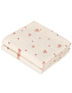 Lange en mousseline de coton biologique Bows