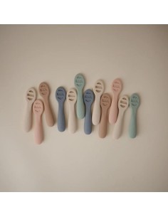 Pré Cuillères d'apprentissage Mushie (x2) Rose & Sable 2