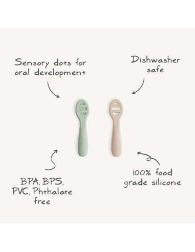 Pré Cuillères d'apprentissage Mushie (x2) Rose...