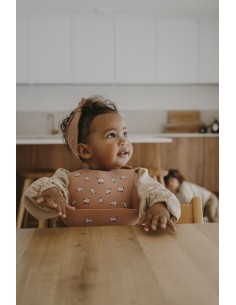 Bavoir souple en silicone Zakuw - Chats Vieux Rose 2