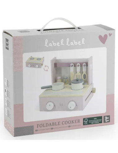 Petite Cuisine Pliable en Bois Rose - Label Label