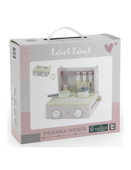 Petite Cuisine Pliable en Bois Rose - Label Label