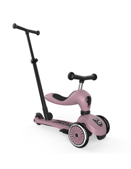 Push and Go - Porteur 2 en 1 évolutif en trottinette 1 à 5 ans Rose Wildberry