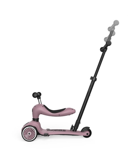 Push and Go - Porteur 2 en 1 évolutif en trottinette 1 à 5 ans Rose Wildberry
