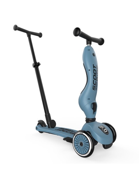 Push and Go - Porteur 2 en 1 évolutif en trottinette 1 à 5 ans Bleu Acier