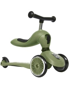 Porteur 2 en 1 évolutif en trottinette 1 à 5 ans Vert Olive