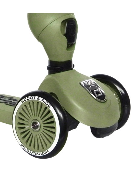 Porteur 2 en 1 évolutif en trottinette 1 à 5 ans Vert Olive