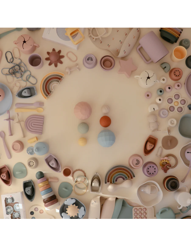 Lot de 3 Balles Sensorielles Mushie Blush