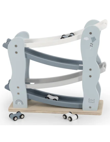 Circuit Toboggan Voiture Bleu en Bois - Label...