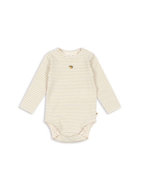 Body à manches Longues en coton biologique Tea Stripes