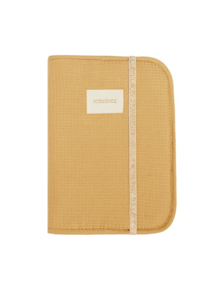 Protège-carnet de Santé Nid d'Abeille Camel