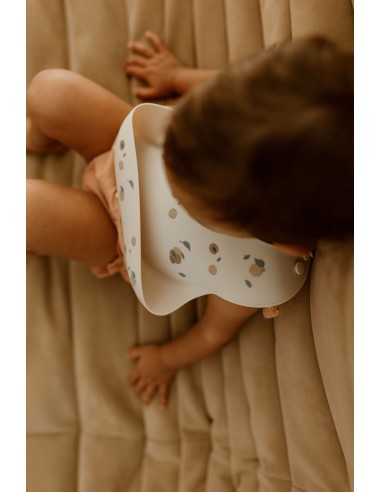 Bavoir souple en silicone Zakuw - Abricots