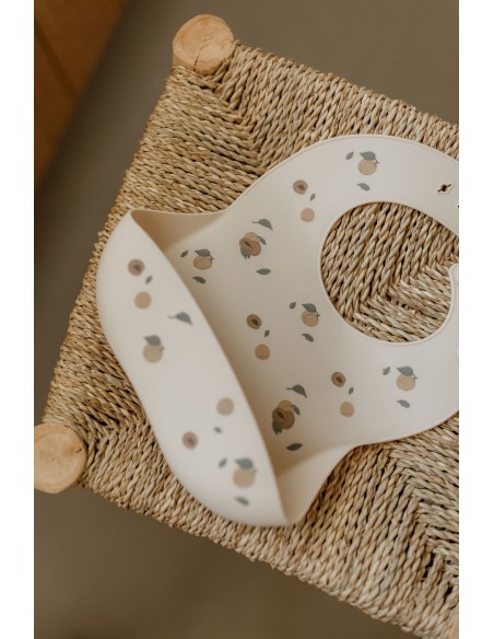 Bavoir souple en silicone Zakuw - Abricots