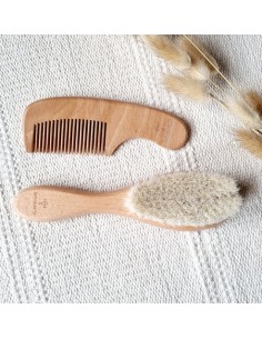 Set de Brosse à Cheveux et Peigne enfant en Bois 2