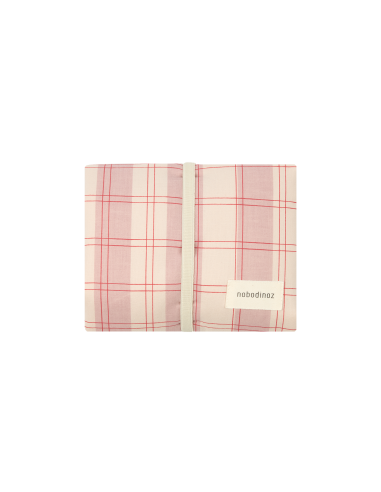 Matelas à Langer de Voyage imperméable Stories Powder Red Checks Rose