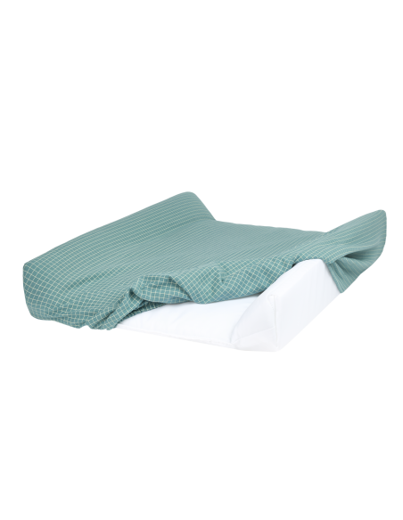 Matelas à langer Imperméable Teal cream grid