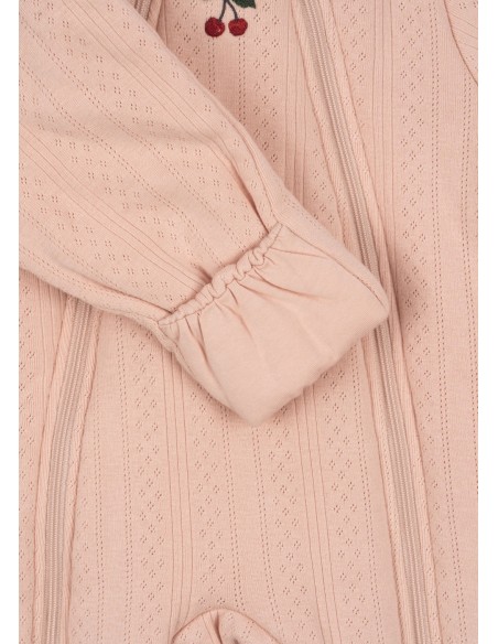 Combinaison molletonnée à capuche en coton biologique Minna Blush