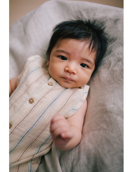 Combishort Barboteuse Eden en Coton Biologique et Lin