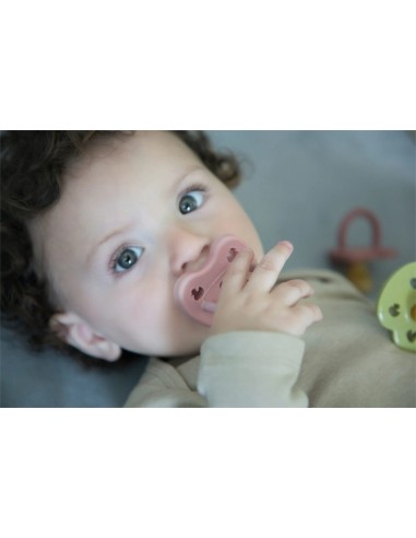 Tétine Ronde en caoutchouc naturel Rose Powder...