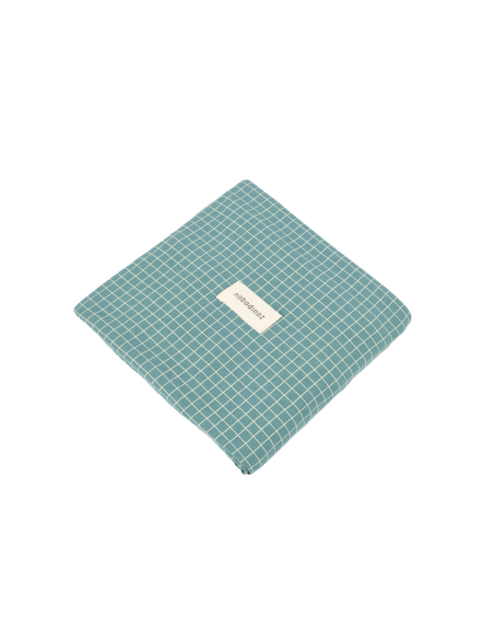 Housse de matelas à langer 70x50 cm Stories Edition Limitée - Teal Cream Grid