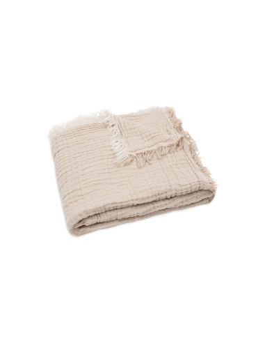 Couverture à franges en Gaze de coton bio...