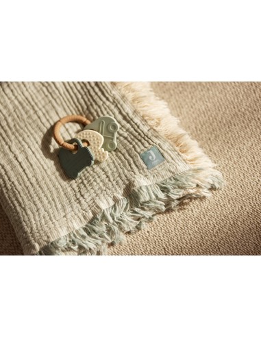 Couverture à franges en Gaze de coton bio...