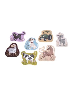 Boîte de 7 Puzzles Filibabba Animaux de la Ferme 2