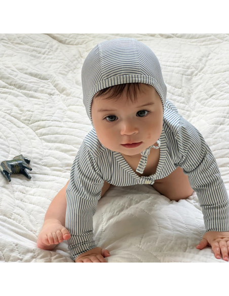 Body à manches Longues en coton biologique Stripes Blue