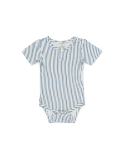 Body à manches Courtes en coton biologique Stripes Blue