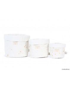 Panier de rangement écru Gold Stella - S 2