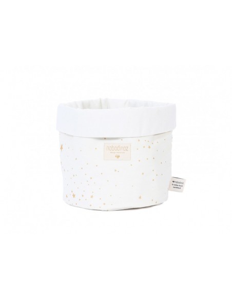 Panier de rangement écru Gold Stella - S