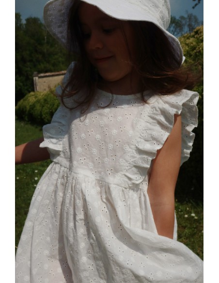 Robe d'été Lacey Optic White en coton bio
