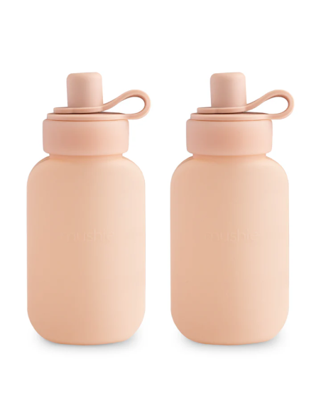 Lot de 2 Gourdes à compotes / purées Réutilisables en Silicone Blush - Mushie