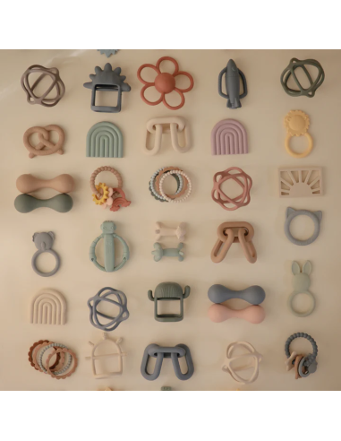 Hochet dentition Daisy Mushie Mauve