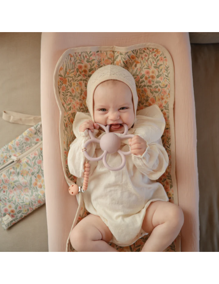 Hochet dentition Daisy Mushie Mauve