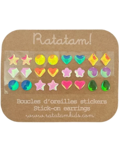 Lot de 12 Boucles d'oreilles autocollantes