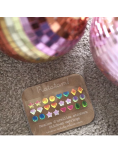 Lot de 12 Boucles d'oreilles autocollantes 2