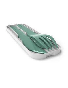 Set de couverts en plastique biodégradables Vert Forest... 2