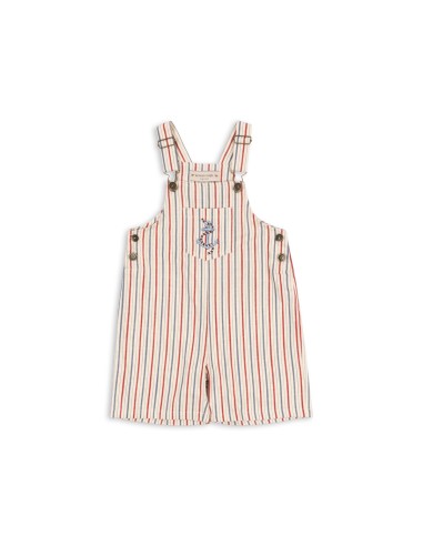 Salopette Marlon en coton biologique Antique Stripe 12 mois Crème