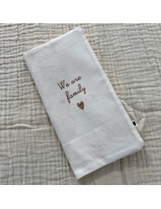 Protège Livret de Famille - Velours écru - We Are Family