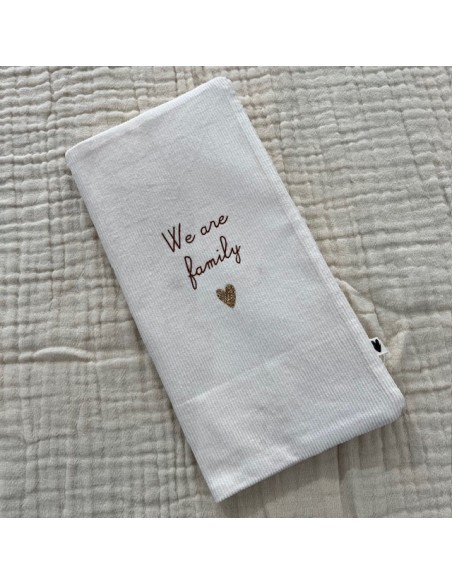 Protège Livret de Famille - Velours écru - We Are Family