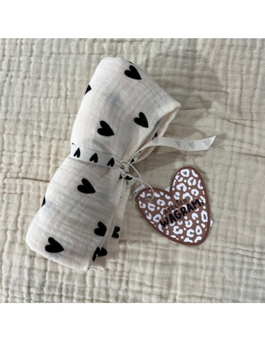 Foulards Cœurs en gaze de coton