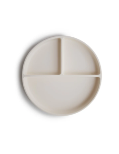 Assiette à compartiments Mushie en silicone souple...