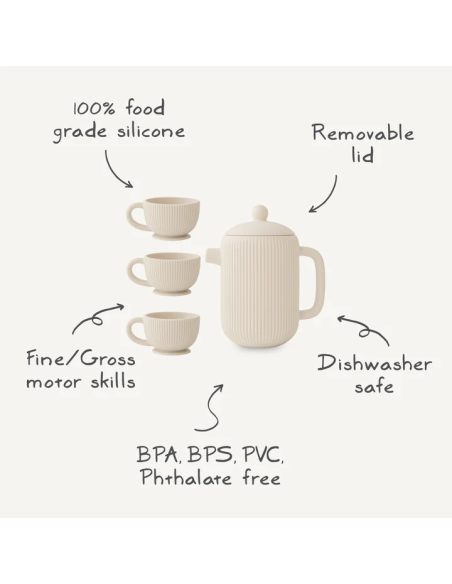 Set de thé en silicone pour enfants Mushie Bush – Dînette de jeu ludique